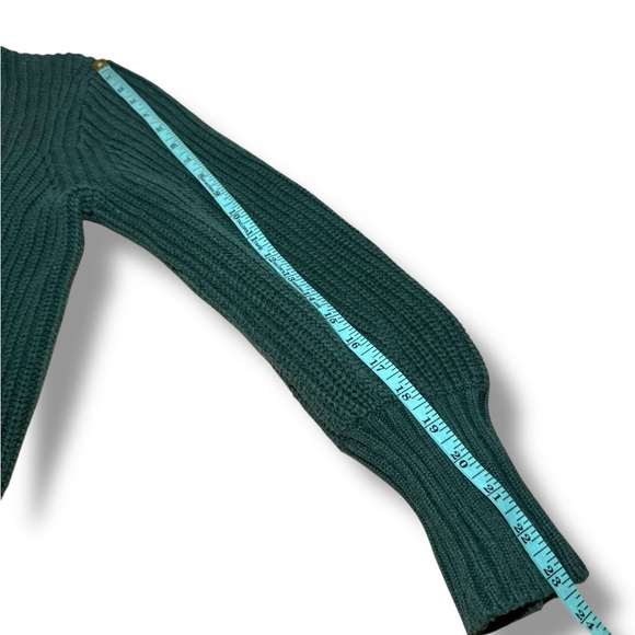 J. Crew 100% Cotton Forest Green Crew Neck Ribbed Sweater EUC Sz M - Picture 10 of 10